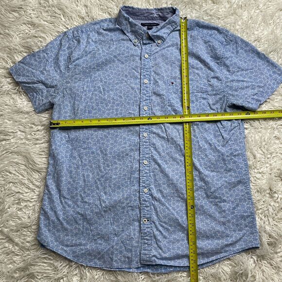 Tommy Hilfiger Button Down Shirt Size XXL Blue Floral Design - Picture 3 of 5